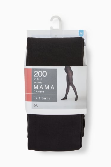 Women - Maternity tights - thermal - 200 denier - black