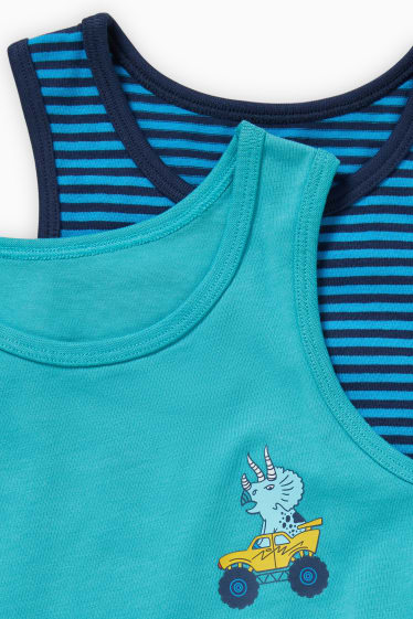 Kinderen: jongens - Set van 2 - singlet - blauw / turquoise