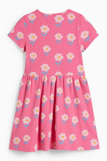 Bambini - Vestito - a fiori - fucsia