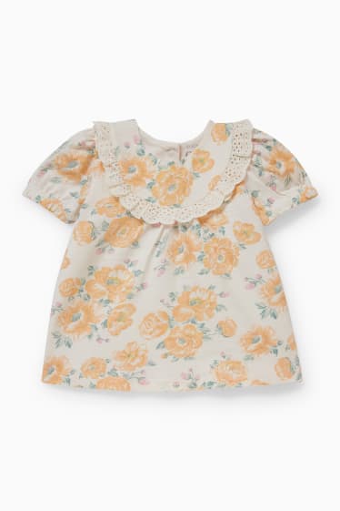 Baby Mädchen - Baby-Kurzarmshirt - geblümt - hellorange