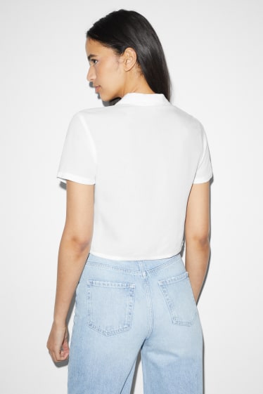 Damen - CLOCKHOUSE - Crop Bluse - weiß