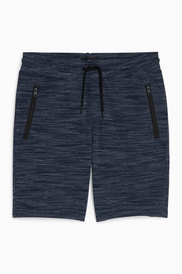 Hommes - Short en molleton - bleu foncé-chiné