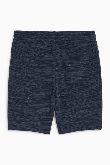 Hommes - Short en molleton - bleu foncé-chiné