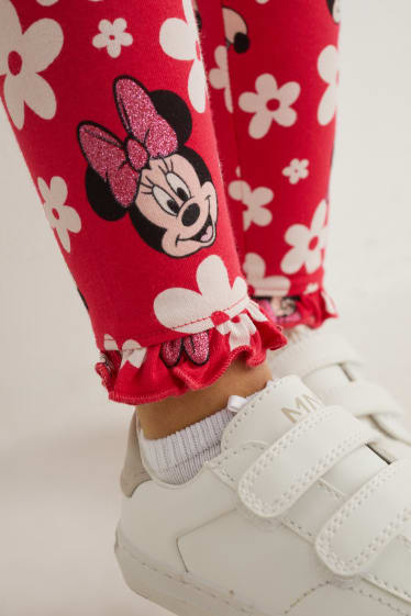 Bambini - Minnie - leggings - a fiori - fucsia