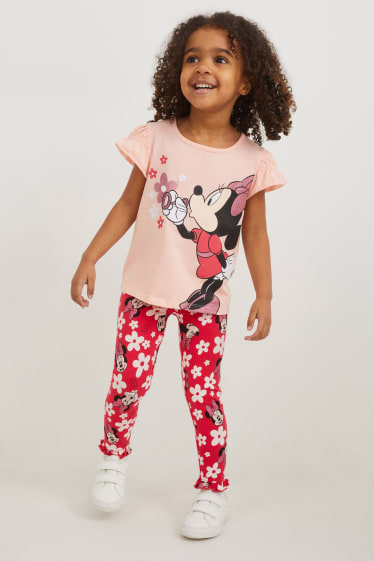 Niños - Minnie Mouse - leggings - de flores - fucsia