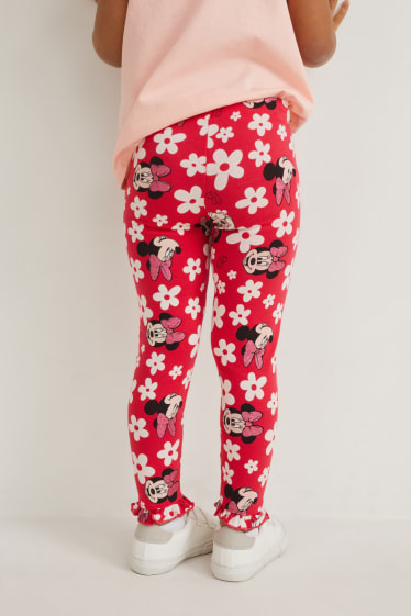 Niños - Minnie Mouse - leggings - de flores - fucsia