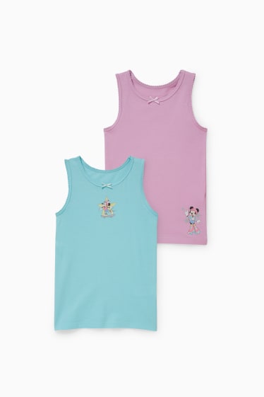 Niños - Pack de 2 - Minnie Mouse - camisetas interiores - rosa / turquesa