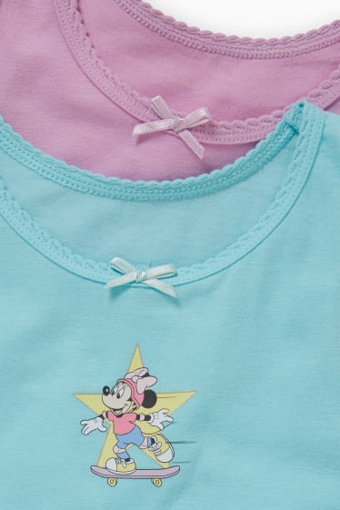 Niños - Pack de 2 - Minnie Mouse - camisetas interiores - rosa / turquesa