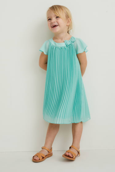 Kinder - Plissee-Kleid - mintgrün