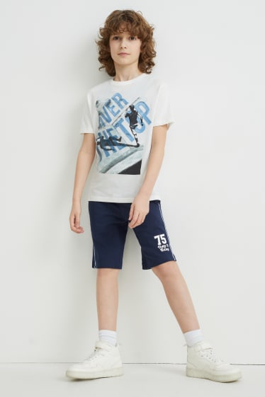 Enfants - Lot de 2 - shorts en molleton - bleu foncé