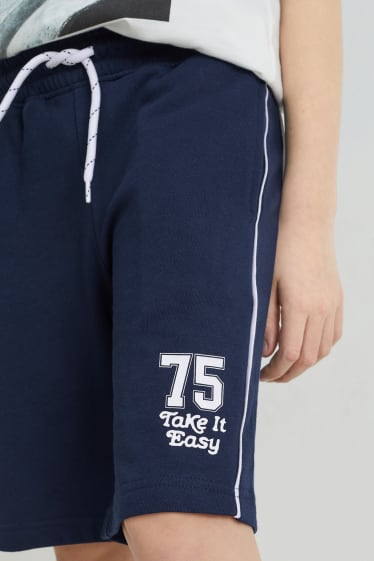 Bambini - Confezione da 2 - shorts di felpa - blu scuro