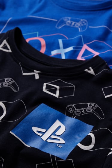 Enfants garçons - Lot de 2 - PlayStation - t-shirt - bleu / noir