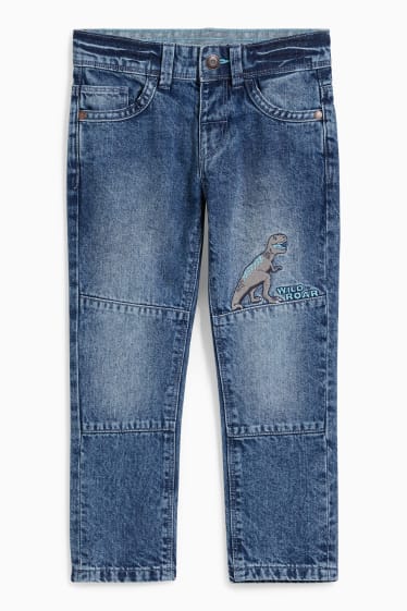 Children - Dinosaur - slim jeans - denim-light blue