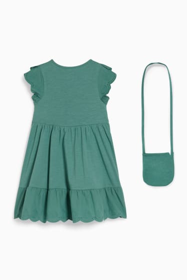 Kinder Mädchen - Set - Kleid und Tasche - 2 teilig - grün