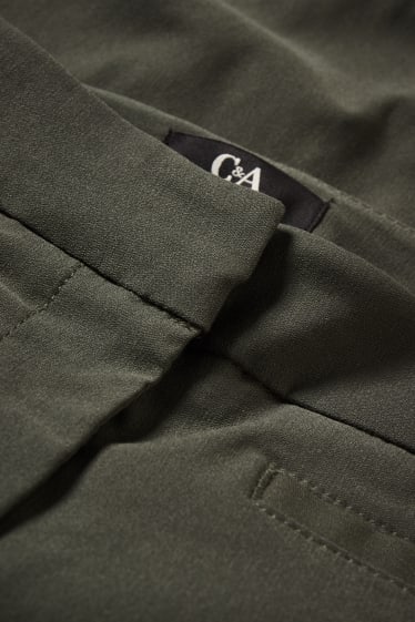 Women - Cloth trousers - high waist - cigarette fit - dark green