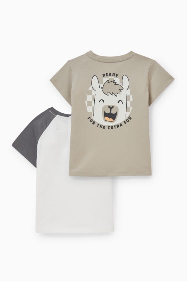 Bebés - Pack de 2 - camisetas de manga corta para bebé - blanco roto