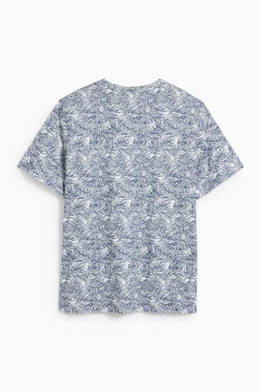 Heren - T-shirt - wit / blauw