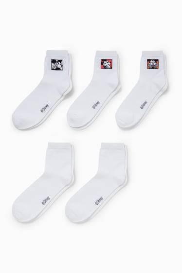 Dona - Paquet de 5 - mitjons amb dibuix - Mickey Mouse - blanc