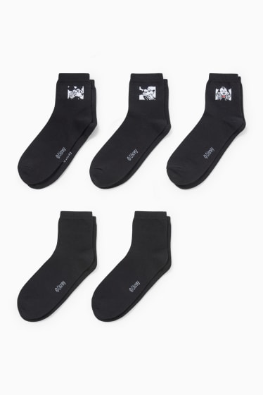 Femmes - Lot de 5 paires - chaussettes à motif - Mickey Mouse - noir