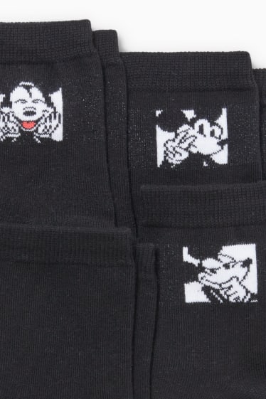 Femmes - Lot de 5 paires - chaussettes à motif - Mickey Mouse - noir