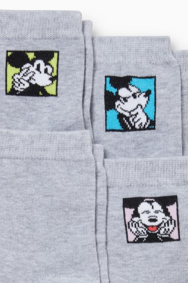 Femei - Multipack 5 perechi - șosete cu motive - Mickey Mouse - gri deschis