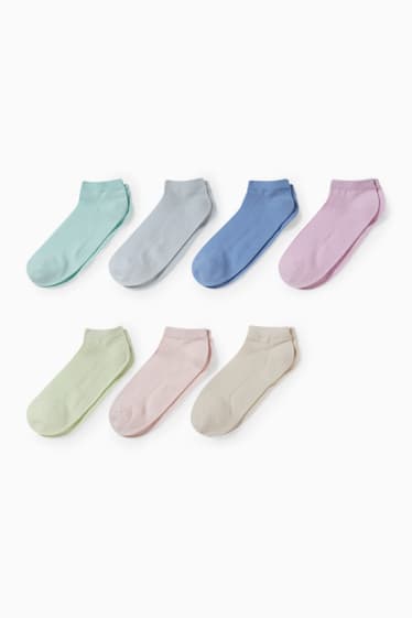 Mujer - Pack de 7 - calcetines tobilleros - gris claro