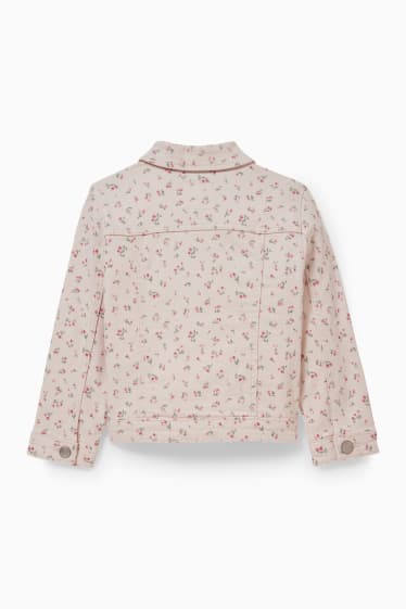 Kinder Mädchen - Jeansjacke - geblümt - rosa
