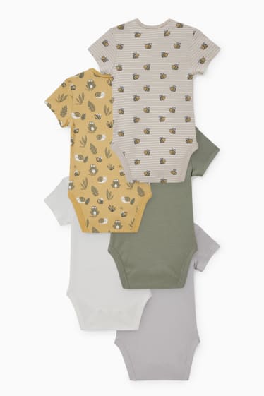 Babies - Multipack of 5 - baby bodysuit - green / gray