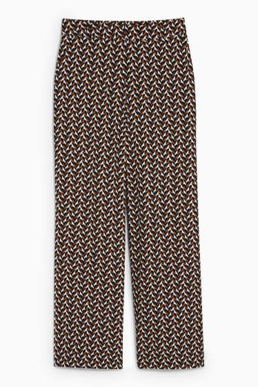 Donna - Pantaloni - vita media - palazzo - marrone