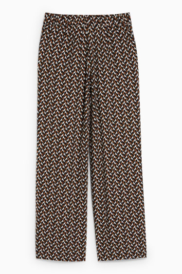 Donna - Pantaloni - vita media - palazzo - marrone