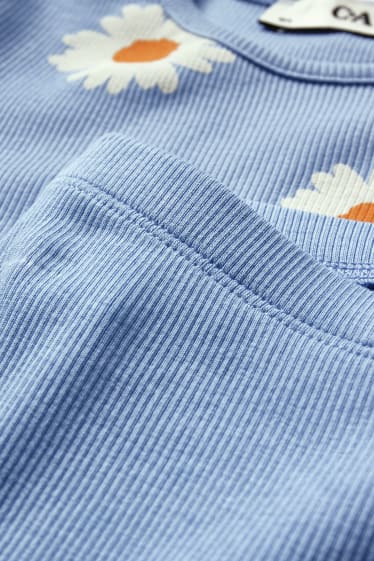 Niños - Set - camiseta de manga corta y leggings acampanados - 2 piezas - azul