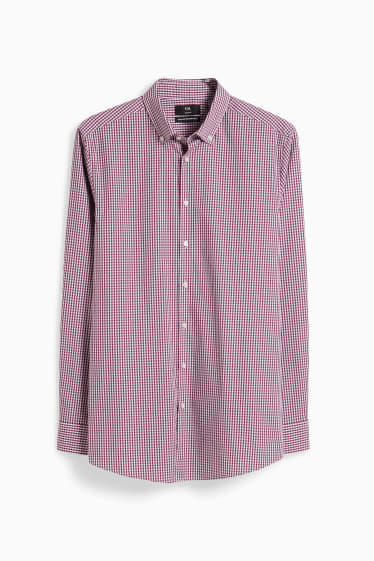 Herren - Businesshemd - Slim Fit - Button-down - bügelleicht - dunkelrosa