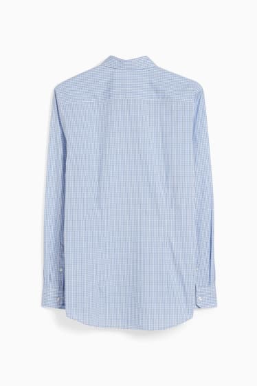 Hommes - Chemise de bureau - slim fit - col button down - facile à repasser - bleu clair