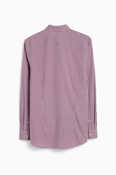 Herren - Businesshemd - Slim Fit - Button-down - bügelleicht - dunkelrosa