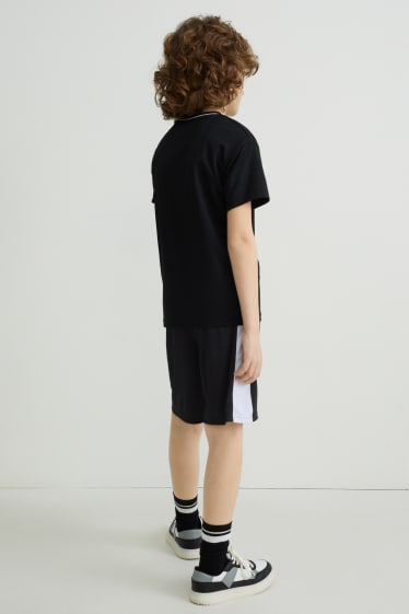 Bambini - PlayStation - set - t-shirt e shorts - 2 pezzi - nero