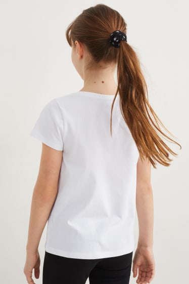 Dětské - Souprava - tričko s krátkým rukávem a scrunchie gumička do vlasů - bílá