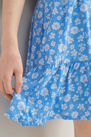 Children - Skirt - floral - light blue