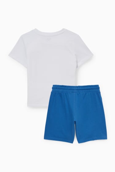 Kinder - Dino - Set - Kurzarmshirt und Shorts - 2 teilig - weiß