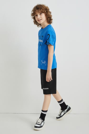 Enfants garçons - PlayStation - ensemble - T-shirt et short en molleton - bleu