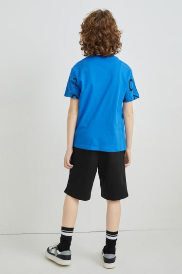 Kinder - PlayStation - Set - Kurzarmshirt und Sweatshorts - blau