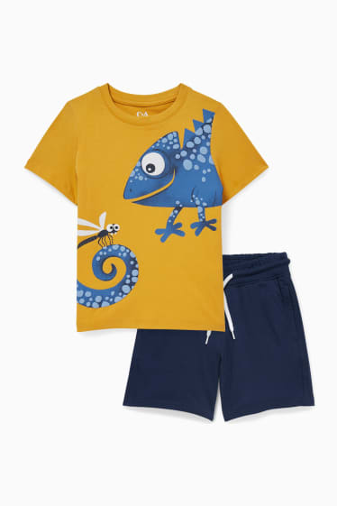 Kinder - Set - Kurzarmshirt und Shorts - gelb