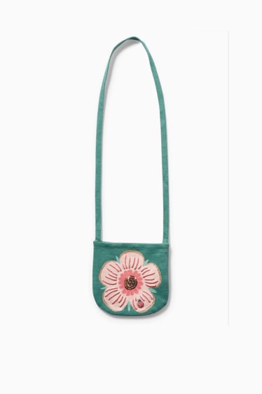Bambine - Set - maglia a maniche corte, leggings e borsa - 3 pezzi - verde