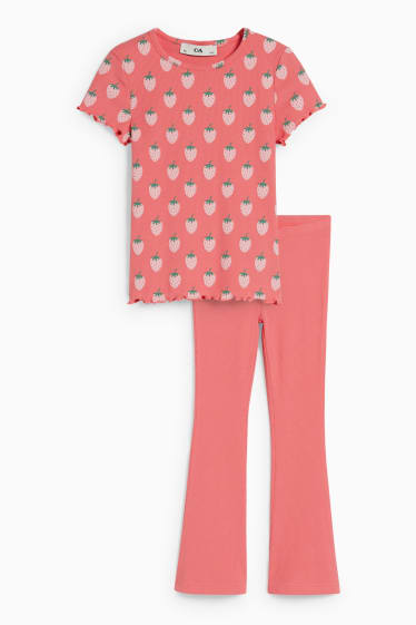 Enfants - Ensemble - T-shirt et flared legging - 2 pièces - rose