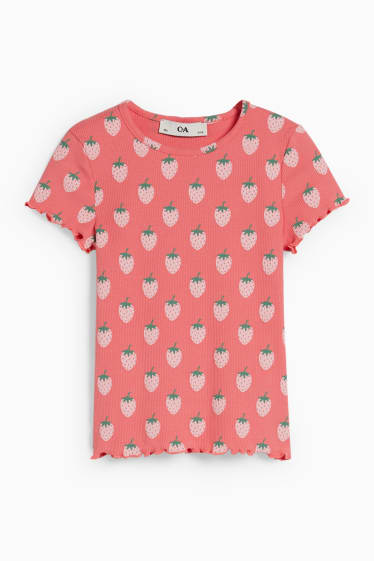 Bambine - Set - maglia a maniche corte e leggings svasati - 2 pezzi - fucsia
