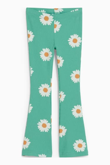 Bambine - Set - t-shirt e leggings svasati - 2 pezzi - verde
