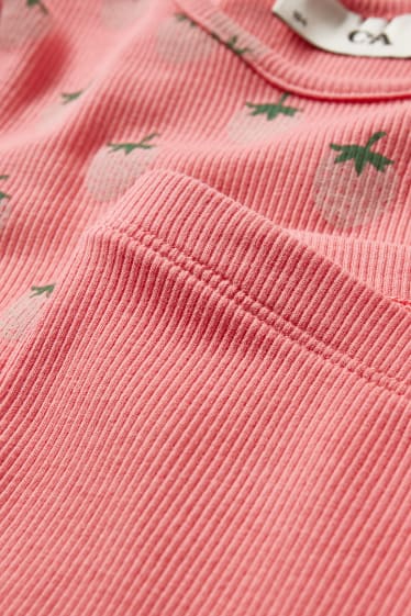 Bambine - Set - maglia a maniche corte e leggings svasati - 2 pezzi - fucsia