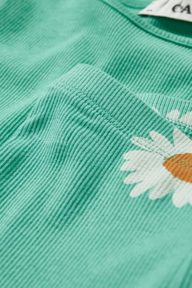 Bambine - Set - t-shirt e leggings svasati - 2 pezzi - verde