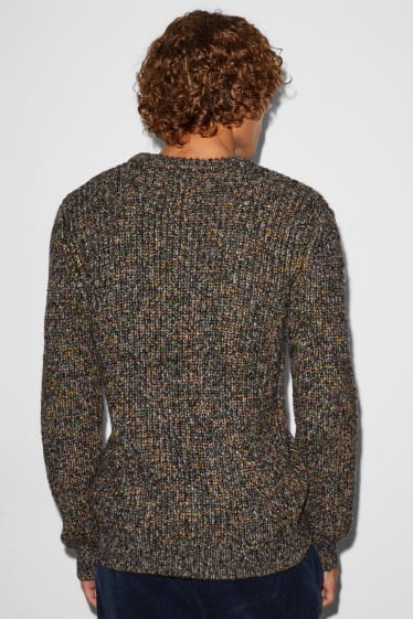 Mężczyźni - CLOCKHOUSE - sweter - brązowy-melanż