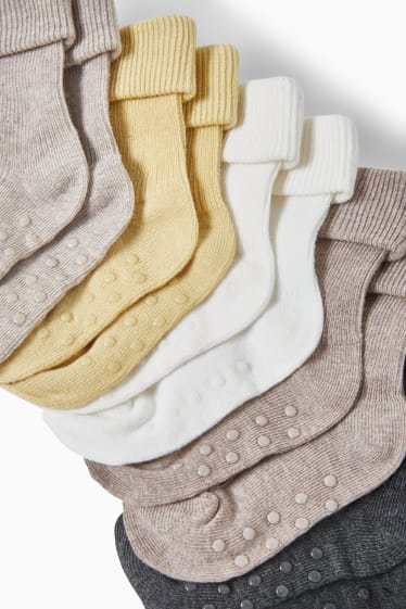 Bébés - Lot de 5 - chaussettes antidérapantes pour bébé - blanc