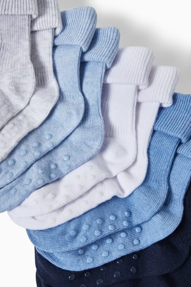 Bébés - Lot de 5 - chaussettes antidérapantes pour bébé - bleu